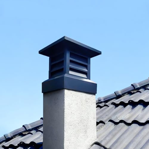 Cappello Camino in Lega di Alluminio, 250 300 350 mm Copertura per Canna Fumaria, Comignolo Stufa A Pellet con Base Quadrata, Alla Pioggia, Agli Insetti e Agli Uccelli(300x300 mm)