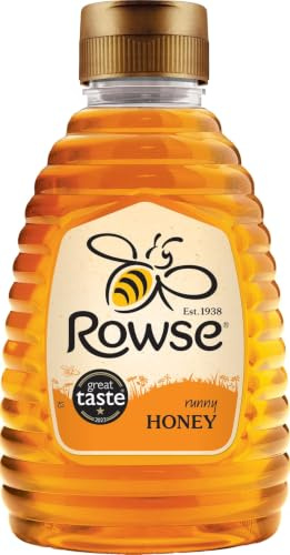 Rowse Runny Honey, 340g Squeezy Bottle, 100% Pure & Natural, Breakfast Spread, Perfect For Baking & Cooking, Natural Sweetener For Drinks, Suitable For Vegans & Vegetarians