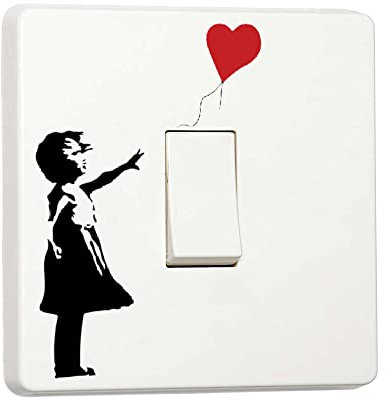 Banksy Graffiti Art Lichtschalter-Aufkleber aus Vinyl Girl with Balloon