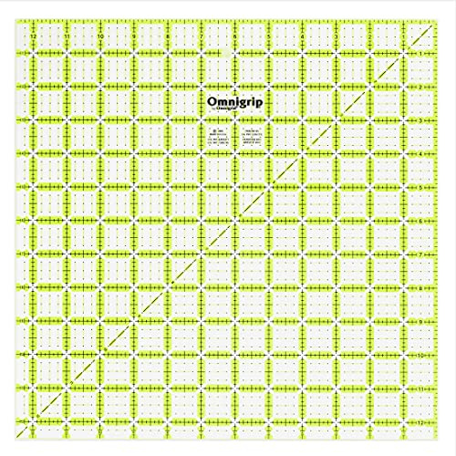Omnigrip 12-1/2 x 12-1/2 Non-Slip Square Quilting Ruler by Omnigrid