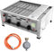 ChattenGlut Professional Gastrobräter 3-flammig Tischgerät 10,8kW Stahlbrenner für Flüssiggas 650x530x270mm mit Rost, Regler Anschlussschlauch