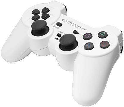 ESPERANZA Vibrations EG106W Manette de Jeu USB CORSAR pour PC/PS2/PS3 Blanc