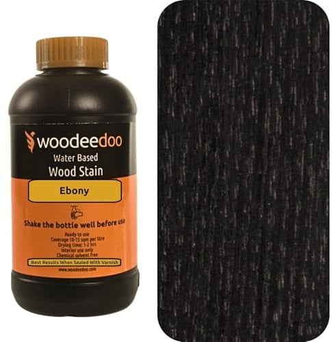 WooDeeDoo Water Based Wood Stain | Wood Dye | Ready to Use | Environmentally Friendly | Solvent Free | Odour Free | 450 ml | Ebony