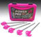 Netagon Tent Awning Camping Heavy Duty Power Peg Hard Ground Pegs, Pack of 20 with Storage Box (Pink Hard Ground Pegs)