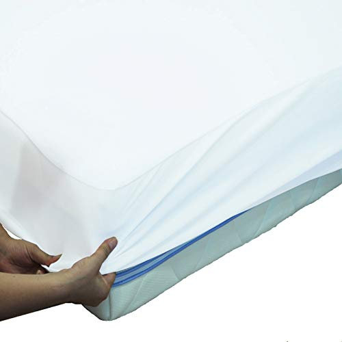 wasserdichte Matratzenschoner atmungsaktive Molton Betteinlage 11 Größen wählbar 100% Baumwolle Matratzenauflage Rundumgummi (Spannbettlaken) 70 x 140cm