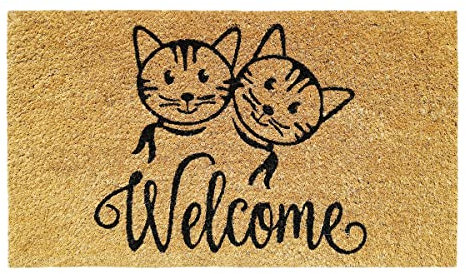 Banzaii Zerbino in Cocco da Esterno o Interno con Retro Antiscivolo 40x70 cm - Welcome Gatti