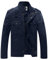 WenVen Homme Veste Coupe-Vent en Coton Veste Saharienne Veste d'Extérieur Manteau Casual Veste Militaire Classique Blouson Randonnée Automne Bleu XL