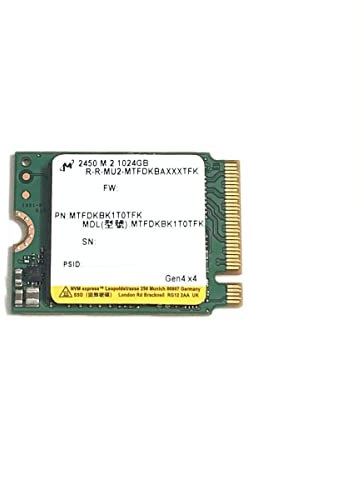Micron Technology SSD 1TB M.2 2230 30mm NVMe PCIe 4.0 Gen4 x4 MTFDKBK1T0TFK 2450 Series Solid State Drive for PS5 Dell HP Lenovo Laptop Desktop Ultrabook Surface Steam Deck