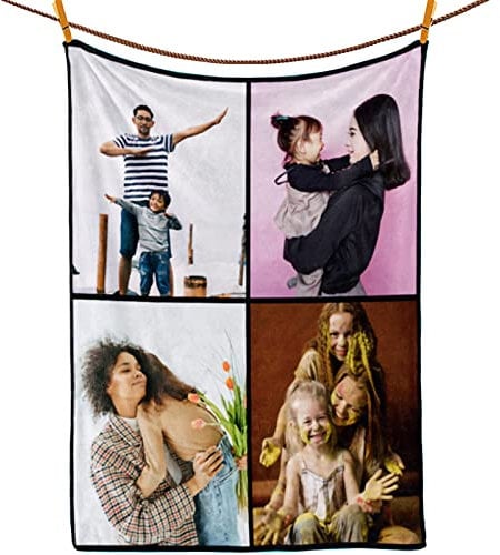 Individuelle Decke mit Fotos Text Personalisierte Flanell Sofa Bett Sitz Wurf Reise Teppich Geschenk für Valentinstag, Liebe Vater Mutter Tag. Baby, Freunde, Haustier, Opa, Oma, Geburtstag, Jubiläum