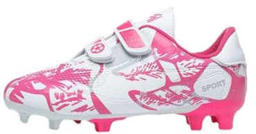 Scarpe da calcio traspiranti per bambini, scarpe da calcio con tacchetti, scarpe da calcio per ragazzi e ragazze, rosa, 36 2/3 EU