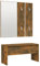 vidaXL Garderobenset, Flurmöbelset mit Flurbank Spiegel 2 Garderoben, Wandgarderobe mit viel Stauraum, Garderobe Flurgarderobe, Räuchereiche Holzwerkstoff