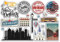 A5 Aufkleberbogen New Orleans Sehenswürdigkeiten Vinyl Aufkleber – Louisiana America States USA American Airport Stamps Skyline Flagge Karte Reise Urlaub Scrapbooking Stadt Gepäck #79151