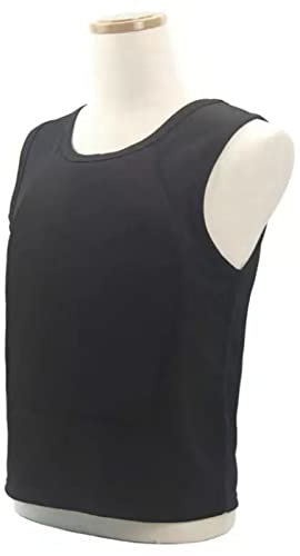 REMEK Military Tactical Bulletproof Vest, IIIA Level Body Armor Front And Back Armor Proof Vest Anti Knife Stab Concealed T-Shirt Self-Defense Clothing Bullet-proof For Men Women (Black, M)