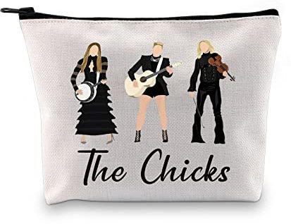 The Chicks Band Geschenk Rock Music Band Geschenk Country Music Gift Country Singer Band Reißverschluss Tasche Make-up Tasche für den Küken Fan, The Chicks Eu, Kosmetiktasche mit Aufdruck