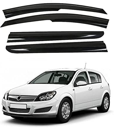 NINAI 4 Stück Auto Seitenfenster Windabweiser Für Vauxhall Astra Opel Astra H Hatchback 2004-2013, Autofenster Windabweiser Regenabweiser Vorn Hinten Regenschutz Zubehör