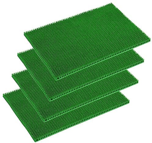 Wetterfeste Fußmatte Garten - Grün 4er Set 40 x 60 cm - Schmutzfangmatte außen - Fussmatte leicht zu reinigen - Türmatte Plastik Borsten 1,4 cm hoch