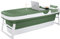 HelloBath® Baignoire Pliable Adulte - XXL, 157 x 60 x 48 cm - Avec Bouchons De Vidange, Tuyau De Vidange Et Rouleaux De Massage - Piscine Hors Sol Pour Ice Bath Et Bain Chaud (Sage Green)