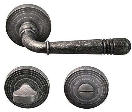 Häusler Onlinehandel GmbH Türbeschlag 1663 Helena R WC Antik Grau Türklinke