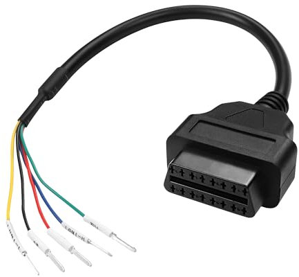 MEIRIYFA OBD OBD2 16 Pin Female Connector K Line CAN Line Jumper Tester Diagnosekabel Adapter, OBDII zu 5Pin Jumper Tester Drahtkabel DIY für Fahrzeug Motorrad Auto Truck - 35cm
