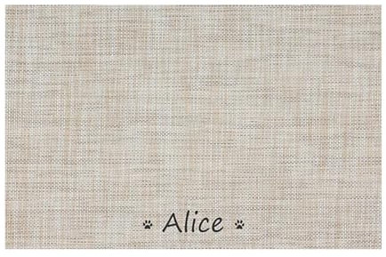 Tapis alimentaire personnalisé pour gamelles pour animaux de compagnie, tapis de nourriture pour chien et chat, tapis de sol imperméable (doré, 30 x 45 cm)
