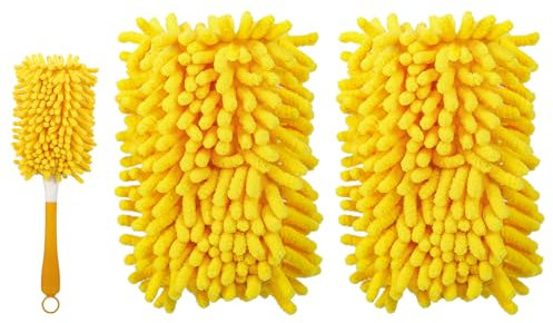 Yicotira Reusable Duster Refill Compatible with Swiffer Hand Duster - 360 Heavy Duty Dusters Refills - Microfiber Ceiling Fan Duster for Swiffer Dusters Extended Handle, 2 Pack(Handle is Not Included)
