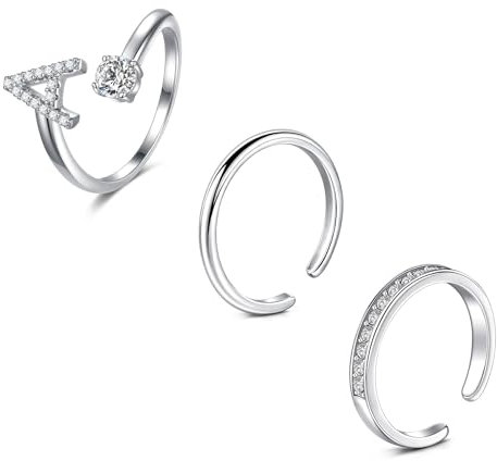 incaton Bagues d'Orteil pour Femme Réglable Bague de Pied Anneaux d'Orteil Bague Orteil Ensemble Bijoux de Pied d'Été de Plage avec alphabet A