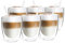 Vialli Design Thermogläser Doppelwandig Latte Macchiato Kaffee Tee Cappuccino Kaffeegläser Thermoglas Teegläser Cocktail Modern Groß Durchsichtig VITA (Strato Mini x6 Gläser 320 ml + x6 Strohhalme)