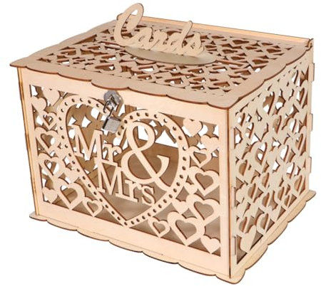ABOOFAN Scatola titolare del nome porta buste da matrimonio stampo per torta in mattoni caramelle schiaccianoci Decorazione di nozze carta di nozze carte arredamento Bambù