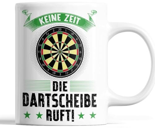 Rente Tasse | keine Zeit die Dartscheibe ruft!| Rentner Geschenk Darts Tasse Darten Kaffeebecher lustig