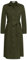 Elegantes T-Shirt-Midikleid für Damen Langärmliges Hemdblusenkleid mit Knopfleiste Armeegrün XL