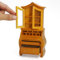 Odoria Puppenhaus Vitrine Bücherregal Miniatur: 1/12 Maßstab Kuriositätenkabinett Braun für Bibliothek Wohnzimmer Vintage - Mini Möbel Antik Holz für Küche