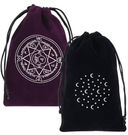 EIHI 2 Pezzi Borsa Per Carte Dei Tarocchi, Polpo, stella e luna Carte Dei Tarocchi Creative Borsa In Velluto Borsa Per Carte Dei Tarocchi Borsa Per Dadi,Blu e viola Porta Carte Dei