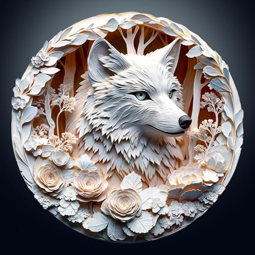 Holzpuzzle Erwachsene, 300 Teile Visuell 3D Wolf Holz Puzzle Erwachsene, 34x33.9cm Wooden Puzzle, Unregelmäßige Einzigartige Puzzle, Holzpuzzle Tierform, Holz Puzzle Mit Box Aus Holz