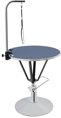 Donened - Tierpflegetisch Rund, Trimmtisch, Höhenverstellbar, Edelstahl, Hundepflegetisch für Haushalt, Zoohandlung, 80 x 70 x 85cm (Blau)