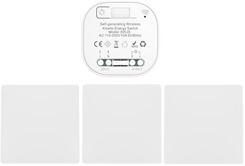 Cerhot funk lichtschalt funkschalt 230v funk lichtschalter ohne batterie set lichtschalter funk wireless light switch funkschalter batterielos funktaster funk-wandschalter für lichter (EU 1Gang 3V1 b)