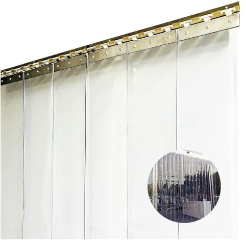 Kit di tende per porte in PVC per magazzino, garage, cancello, porta, in plastica liscia, con spessore di 0,12 mm, tenda per porta del congelatore inclusa