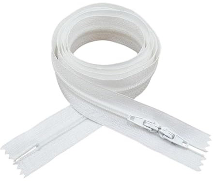 1 cerniera invisibile bianca da 80/100/120/150/180 cm, chiusura lampo a coda chiusa, per copriletto, cuscino, tessuto per la casa (150 cm)