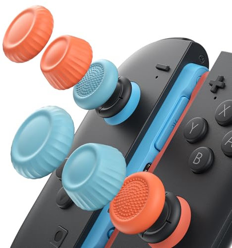 JSAUX Joystick Kappen für Nintendo Switch 2 (2025), Switch ersatzteile, Verbesserter Gaming-Grip, Komfortabel & Langlebig, Switch 2 joycon Controller Zubehör – Blau und Orange, 3 Paare (6 Stück)