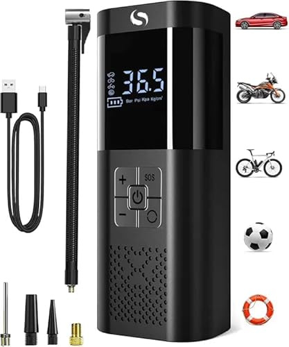 SERVOMASTER Tyre Inflator Air Compressor, Rechargeable Air Compressor