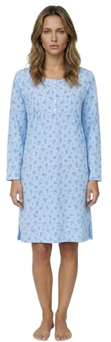 Zeitlos Nachthemd Damen Langarm Ina mit Blumen M-2XL Schlafshirt kleine Knopfleiste