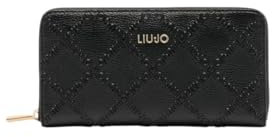 LIU JO Portafoglio lungo con chiusura zip. Possiede vari scomparti per banconote, tessere e monete. 19 x 2 x 10 cm 22222 NERO