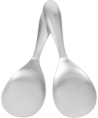 2Pcs Stainless Steel Rice Spoons Non Stick Kitchen Serving Spoons Heat Insulation Design for Home Restaurant Canteen Use