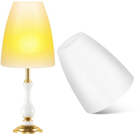 jojofuny 2 Stück Kunststoff Lampenschirm Öffnung Weißer Lampenabdeckung Ersatz für Tischlampe Wandleuchte Schlafzimmer Beleuchtung Zubehör Langlebig Robust