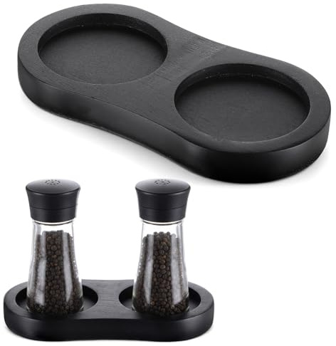 Salt and Pepper Tray, Inner Diameter 5.8cm Salt and Pepper Holder, Olive Wood Tray, Fit Many Mills & Shakers, Grinder Accessories
