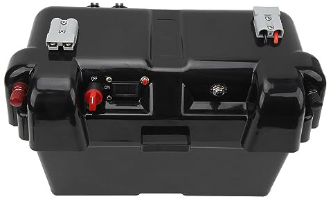 Generic Marine Battery Power Center mit Zwei USB-Anschlüssen, Tragbare 12-V-Batteriebox für Wohnmobil, Boot, SUV, ATV, Camping, Ladekoffer mit Schnellanschluss und Spannungsanzeige