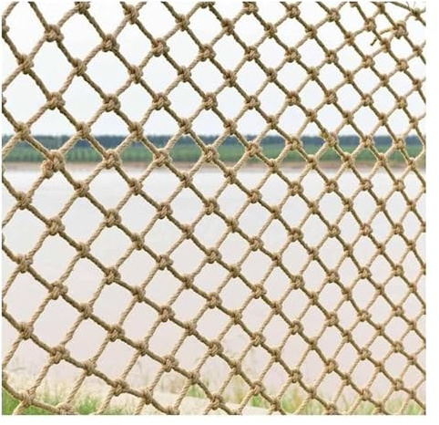 8 mm Jute-Hanfseilnetz, 10 cm Maschenweite, Baumhausschaukel, Klettern, mehrere Größen(2X9m)