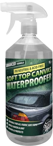 One Chem Soft Top Canvas Waterproofer, 1 Litre, Acid-Free, Repels Water and Dirt, Revives and Protects Fabric Convertible Roofs