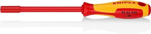 KNIPEX Steckschlüssel mit Schraubendreher-Griffisoliert mit Mehrkomponenten-Hüllen, VDE-geprüft 232 mm, 98 03 055