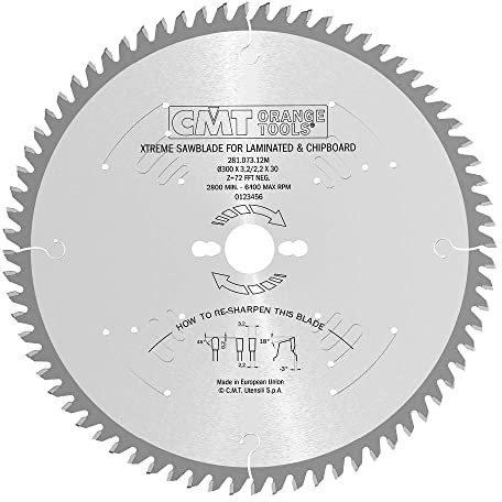 CMT ORANGE TOOLS 281.073.12M - LAMA DENTE TRAPEZOIDALE HW 300x3.2/2.2x30 Z72 FFT 3neg