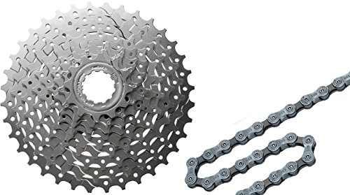 SHIMANO HG400 9-Gang MTB Hybrid Bike Kassette & Deore HG53 Kette Bundle 11/34